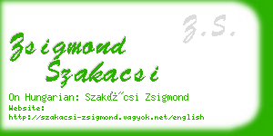 zsigmond szakacsi business card